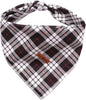 Lionet Paws Dog Bandana Washable Cotton Handkerchief Scarf Triangle Bandana for Small Medium Large Dogs Black Grid