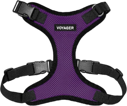Voyager Step-in Pet Harness - All Weather Mesh, Adjustable Step in Harness for Cats and Dogs by Best Pet Supplies - Purple/Black Trim, XL