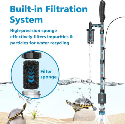 fishkeeper Electric Aquarium Vacuum Gravel Cleaner, 25W 6 in 1 Multifunction Fish Tank Cleaner Kit Gravel Vacuum for Fish Tank Adjustable Flow for Automatic Wash Sand & Water Changer