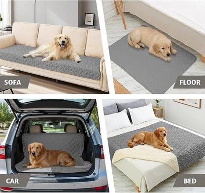 Ameritex Waterproof Pet Bed Cover Anti-Slip Dog Bed Blanket for Sofa and Furniture Waterproof New Pattern Design (Lightgrey, 30x53 Inch (Pack of 1))