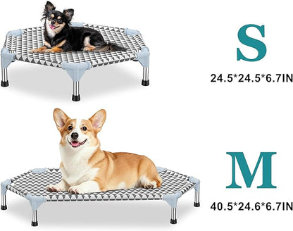 Elevated Outdoor Dog Bed (6 Sided Small, Triangle)