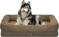 Washable Orthopedic Large Dog Bed -XL Large Dog Bed with Removable & Waterproof Cover Pet Beds with Foam Support for Big Size Dogs with Bolster