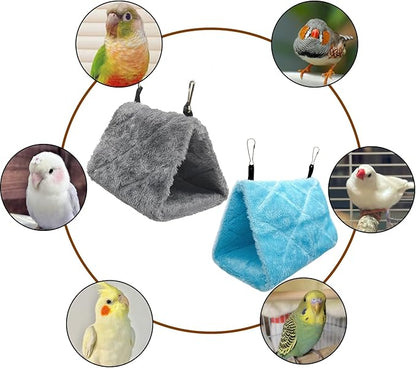 Tfwadmx 2Pcs Bird Tent Plush Hammock Hanging Warm Hut Nest for Cage 6.3''X5.1''X4.7'' Parrot Snuggle Sleeping Bed Hideaway Cave for Eclectus Parakeet Cockatiels Cockatoo Conure Lovebird