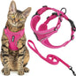Voyager Escape-Proof Step-in Lock Cat Harness & 5ft Neoprene-Handle Leash Set All-Weather Mesh with Reflective Stitching for Small to Large Cats by Best Pet Supplies, Fuchsia (327), XXXS