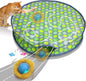 Interactive Cat Toys Ball Fast Rolling in Pouch, Motion Activate Chirping Cat Toy Hide and Seek Mouse Catching Game (Green Polka dot)