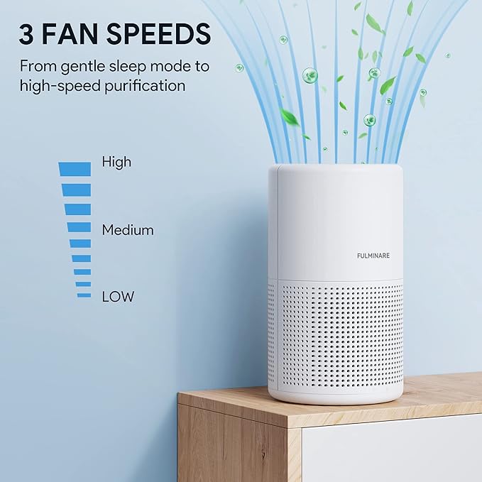 Air Purifiers for Bedroom, FULMINARE H13 True HEPA Air Filter, Quiet Air Cleaner With Night Light, Portable Small Air Purifier for Home, Office, Living Room