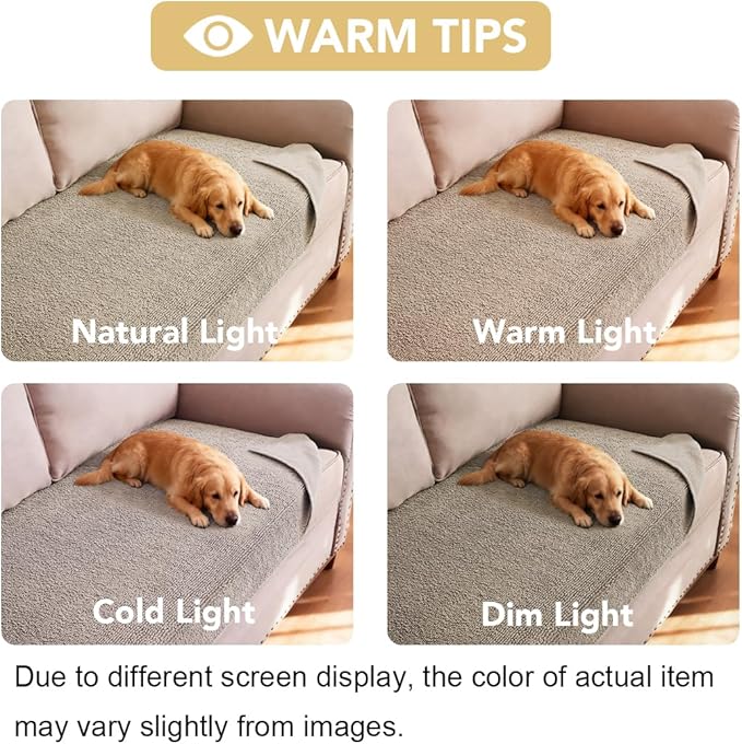 H.VERSAILTEX Non Slip Pet Couch Cover Chenille Dog Bed Protector Thick Soft Sofa Slipcover Pet Friendly Washable Couch Cushion Covers for Pets (68" x 82", Island Fossi)