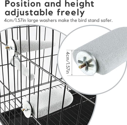 3PCS Bird Beak Grinding Stone, Natural Pumice Bird Parrot Cage Perch Stand Platform Foot Claws Trimmer Toys for Budgies, Parakeets, Cockatiels, Conures