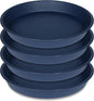 4 Pack of 16 17 inch Plant Saucer (15 inch Base), 2.3" Depth, Heavy Duty Deep Plant Trays for Planter Pots, Bird Bath Bowls, Plastic Plant Saucers for Indoors (17", Blue)