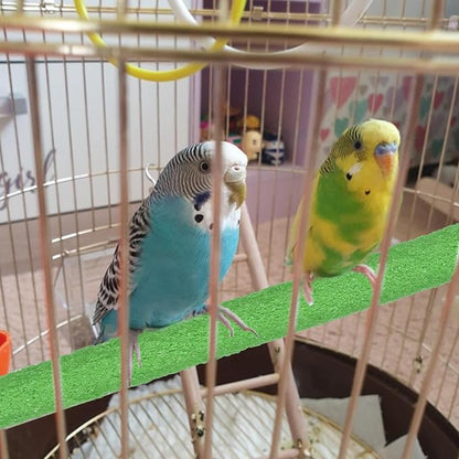 Parakeet Bird Perches for Cage, 2Pcs Wood Parrot Stand Cage Accessories Colorful Natural Wooden Stick Paw Grinding Rough-surfaced Chew for Parakeet Cockatiel Conure Budgies Lovebird (Random Color)