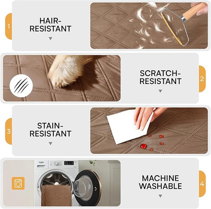 Luciphia 100% Waterproof Couch Cover Blanket for Dogs Anti-Slip Pet Couch Protector Sofa Mat Puppy Cat Blanket with Non-Slip Bottom, Light Brown Khaki, 40x50 Inch