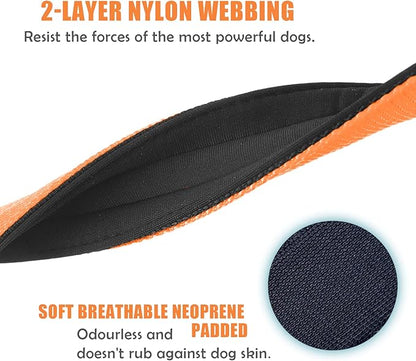 Heavy Duty Tactical Dog Collar - 1.5" Width Military Durable Thick Nylon with Adjustable Metal D Ring & Buckle Working Training K9 Collar for Medium Large Dogs (L(20"-23"), Orange)