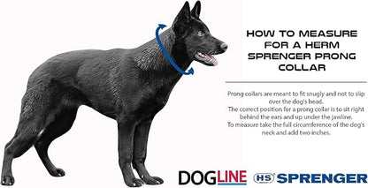 Herm Sprenger Prong Dog Training Collar, 3.2mm x 23in Medium, Ultra-Plus Chrome Plated Steel Pet Pinch Collar No-Pull Collar for Dogs Anti Pull Training Collar Made in Germany