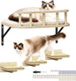 17" × 13" Large Cat Wall Shelves- Wall Climber Wooden Furniture Cat Shelf with Cushion and 3 Wide Perch Steps for Large Cats and Kittens Sleeping, Playing, Climbing