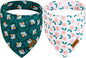 Spring Dog Bandanas with Snap Button, 2 Pack Floral Dog Scarf for Boy & Girl, Durable Fabric, Adjustable Fit, Unique Shape, Gift for Dogs, Daisy Bandana for Large and Extra Large Dogs (X-Large)