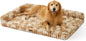 Cute Dog Bed, Faux Rabbit Fur Orthopedic Dog Bed with Sides, Removable Washable Cover & Waterproof Lining, Comfortable Pet Couch for Extra Large Dogs, Tie-Dye Brown (48" L x 35" W x 7.5" Th)
