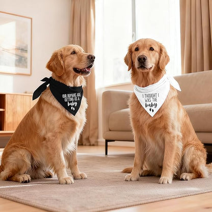 Baby Security Dog Bandana - Pregnancy Reveal Accessory for Dogs, Pets Triangle Scarf for Small Medium Large Dogs, Baby Announcement Pet Scarf Pet Accessories for Dog Lovers, 2 Packs