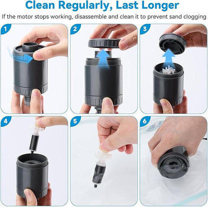 fishkeeper Electric Aquarium Vacuum Gravel Cleaner, 25W 6 in 1 Multifunction Fish Tank Cleaner Kit Gravel Vacuum for Fish Tank Adjustable Flow for Automatic Wash Sand & Water Changer