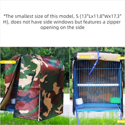MANON ROSA Bird Cage Cover - Lightproof Birdcage Covers Nighttime- Ideal for Parrots Cockatiels Parakeets Cockatoos Lovebirds Finches Budgerigars Conure (XL(14.2" Lx13.4 Wx20.5 H),Blue)