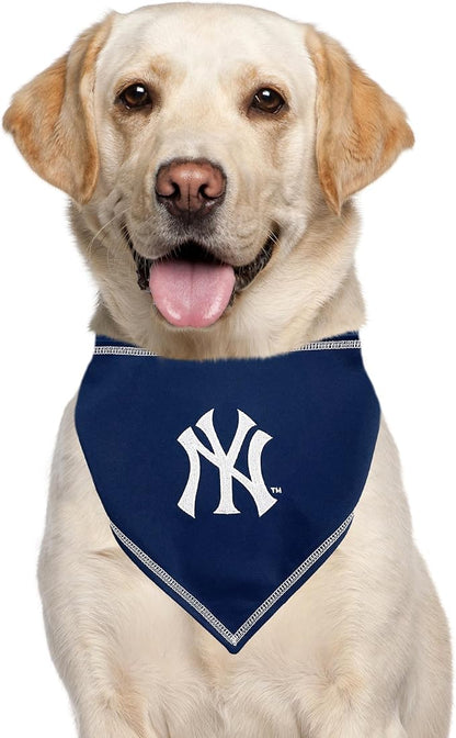 Pets First MLB New York Yankees TIE Bandana, Large/X-Large. Dog Bandana Scarf Bib for Pet Cat Dog. The Ultimate Game-Day, Party Bandanna, Birthday Event