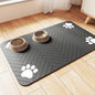 Pet Feeding Mat-Absorbent Pet Placemat for Food and Water Bowl, with Waterproof Rubber Backing, Quick Dry Water Dispenser Mat for Dog and Cat (24"x16", Striped Dark Gray)