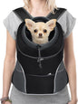 YUDODO Dog Front Carrier Backpack, Adjustable Breathable Pet Carrier for Small Dogs Cats, Ventilated Puppy Back Pack with Safety Belt, Lightweight Doggy Backpack for Hiking Outdoor (Black, L)