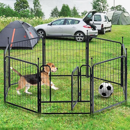 Dog Playpen,Portable Outdoor Dog Fence, Dog Playpen for Large/Medium/Small Dogs, Dog Fences for The Yard,with Doors Foldable Metal (40 Panels, 45 inch)