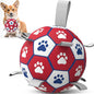 Diman Dog Balls, Dog Soccer Ball with Straps for Indoor Outdoor Play, Pet Toys Balls for Small Medium Dogs, Dog Birthday Gift, Interactive Dogs Toy for Tug of War (6 inch)