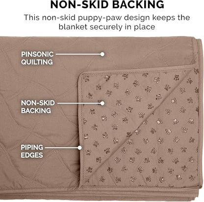 Furhaven Waterproof & Non-Slip Full Size Mattress Cover Protector for Dogs & Cats, Washable, For Beds, Couches, & Car Seats - Quilted Twill Blanket Mattress Cover - Brownstone, Medium/Full Size