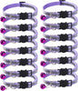 14 Pack Breakaway Cat Collar with Bell, Reflective Kitten Collar for Girl Boy Cats, Safety Buckle Adjustable 7.5-12.5 Inch, 0.4 Inch Width Lightweight, Pet Gifts (Purple)