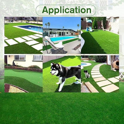 Artificial Grass Rug Outdoor Indoor 4FTX66FT Fake Grass Carpet Green Synthetic Grass Pet Turf Realistic Faux Grass Rug with Drain Holes for Garden Lawn Landscape Balcony Home Decor Patio
