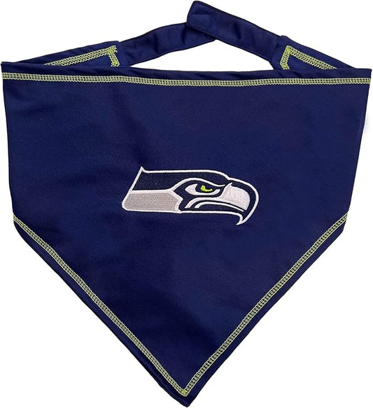 NFL Seattle Seahawks TIE Bandana, Small/Medium. Dog Bandana Scarf Bib for Pet Cat Dog. The Ultimate Game-Day, Party Bandana
