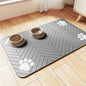 Pet Feeding Mat-Absorbent Pet Placemat for Food and Water Bowl, with Waterproof Rubber Backing, Quick Dry Water Dispenser Mat for Dog and Cat (27"x17", Striped Light Gray)