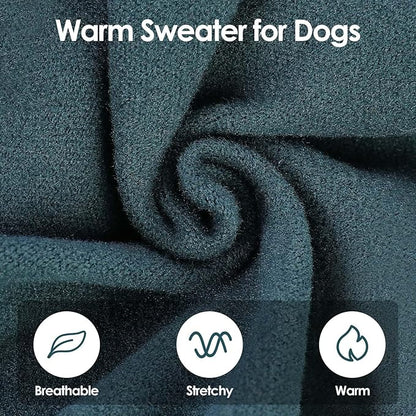SUNFURA Hair Sticky Cat Clothes, Cat Sweater for Cats Only, 4-Legged Fleece Sweaters Kitten Pajamas Reduce Shedding Fur, Warm Pullover Shirts for Cats, Green M