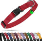 Breakaway Cat Collar with Bell - Leather Adjustable Kitten Collars with Safety Quick Release Buckle - Soft Small Pet Collars for Girl & Boy Cats (Red)