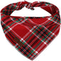 Lionet Paws Christmas Dog Bandana Washable Cotton Handkerchief Scarf Triangle Red Plaid Dog Bandanas for Small Medium Dogs Girl Boy