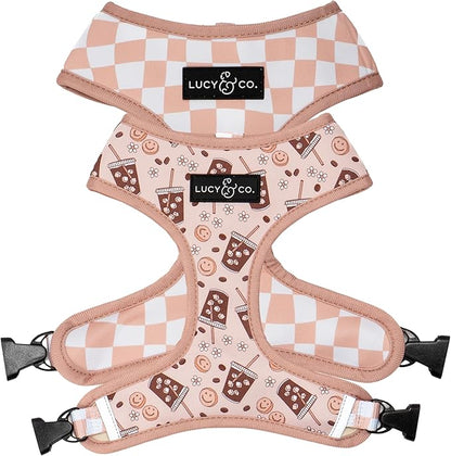 Lucy & Co. Cute Reversible Dog Harness Walking Halter - Best Designer Pet Harnesses for XS - XL Dogs - Padded Adjustable Vest for Easy Walking (Large, Merry & Bright)