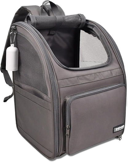Jespet Pet Backpack Carrier for Small Dog, Puppy, Soft Carrier Backpack Ideal for Traveling, Hiking, Walking and Outdoor Activities with Family (4-Grey)