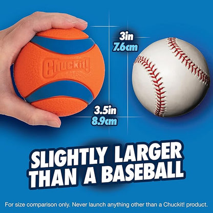 Chuckit! Ultra Ball Dog Toy - Size XL - for Dogs 100+ lbs - Made from Durable Rubber - Super Bouncy - Floats in Water - 3.5-inch Diameter -,1 Count (Pack of 2)