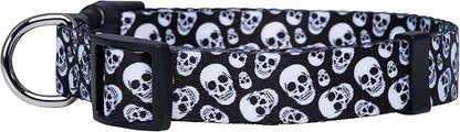Native Pup Skull Dog Collar for Halloween (Medium, Skulls)