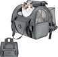 Lollimeow Expandable Cat Carrier Backpack for Large Cats - Airline Approved Pet Carrier Backpack for Small Dogs, Hiking & Travel, Waterproof with Breathable Mesh, 14lbs Capacity (Dark Grey, Standard)