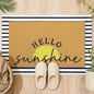 Tinideya 2 Pcs Summer Sunshine Door Mat Yellow Welcome Non Slip Coir Mats Stripe Floor Layering Doormats Seasonal for Front Porch Entryway Decor(Sunshine)