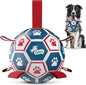 QDAN Dog Balls, World Cup Soccer Ball with Straps, Durable Herding Balls for Small Medium Pet, Puppy Birthday Gifts, Dog Water Toy, Pet Toys Puppy Ball (6 Inch)