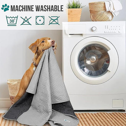 PetAmi Waterproof Bed Cover for Dogs, Pet Blanket Couch Cover, Reversible Furniture Cover Sofa Protector for Pet Cat Bed, Washable Dog Blanket for Seat, 68x82 Light Gray