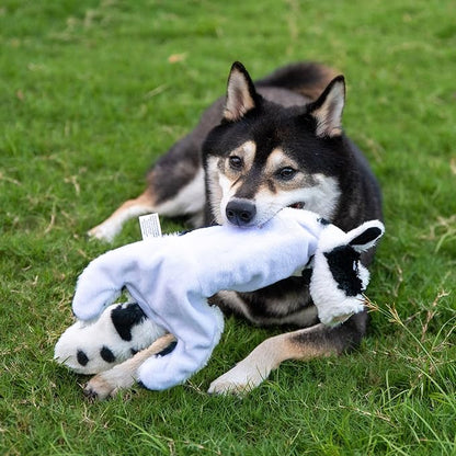 Best Pet Supplies Squeaky Dog Toys with Soft Durable Fabric for Small, Medium and Large Pets Interactive Toy for Indoor Play, Supports Active Biting and Play - Cow, Monkey, Small