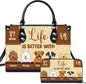 Personalized Pet Mom Leather Handbag – Custom Name Dog Cat Photo Purse, Pet Lover Gifts for Women, Christmas