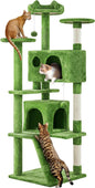 Yaheetech 62in Cat Tree Cat Tower for Indoor Kittens, Pet Furniture w/Double Condo, Scratching Posts, Multiple Platforms and Balls for Kitty, Green