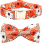 Fall Dog Collar, Pet Collar Bow Floral Pet Collar Girl Boy Holiday Collars Gift Bow Cute Soft Puppy Collars for X-Small