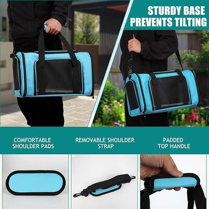 Top tasta Dog Cat Carrier Pet Carriers for Small Medium Large Cats Dogs Carrier Soft Sided Small Puppy Dog Carrier Portable Foldable Airline Approved Dog Cat Travel Carrier Blue Medium
