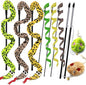 Interactive Cat Toy Wand with Catnip Mouse, Cat Teaser Wand Rainbow String for Bored Indoor Adult Cats and Kittens (8 Pack)